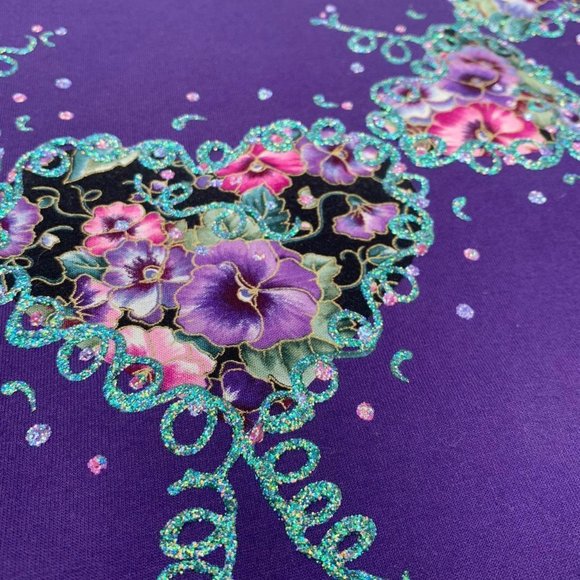 90s quirky art teacher grandma style glitter appliqué tee - Picture 4 of 4